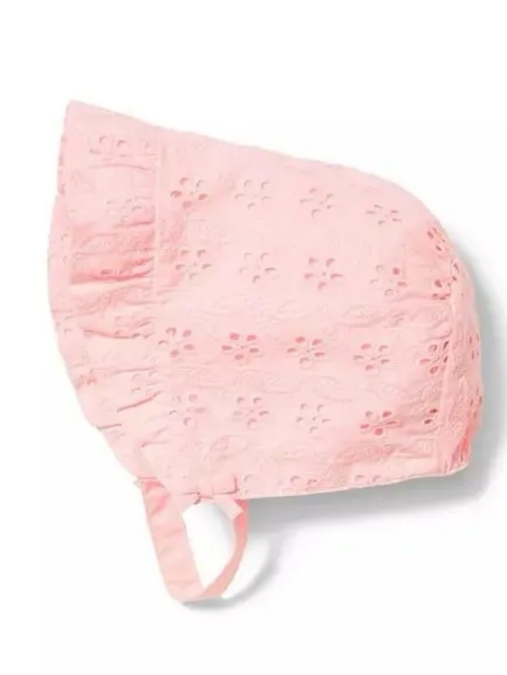NWT Janie & Jack Eyelet Ruffle Bonnet Pink